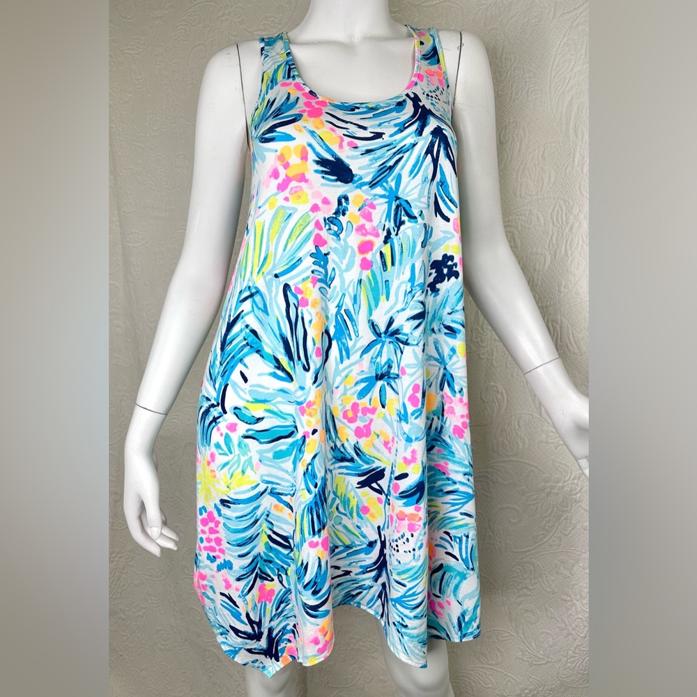 Lilly Pulitzer Melle Trapeze Serene Blue Tippy Top Dress - Picture 8 of 10